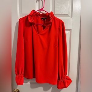 Orange Ruffle blouse
